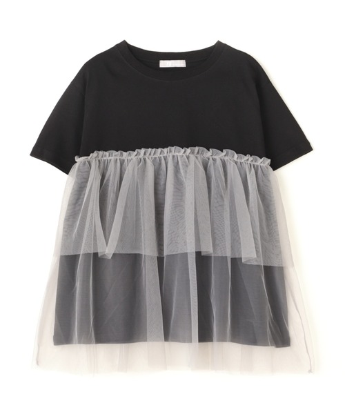 【セール】【WEB・一部店舗限定】チュールドッキングカットソー（Tシャツ/カットソー）｜rbby ROSEBUD（アールビーバイローズバッド）