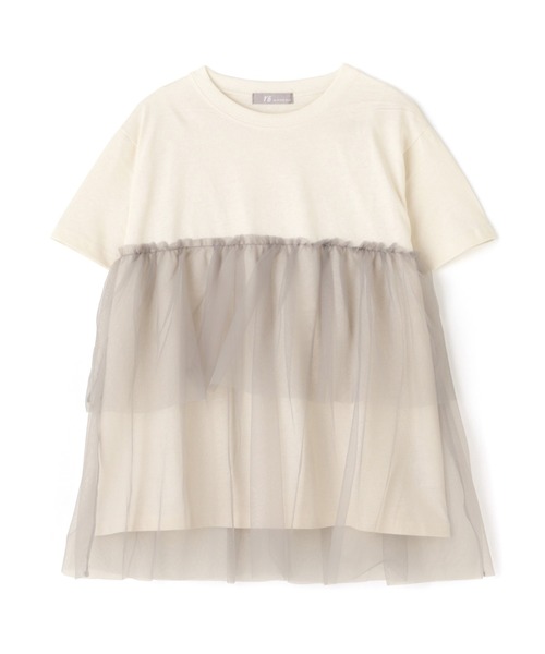 【セール】【WEB・一部店舗限定】チュールドッキングカットソー（Tシャツ/カットソー）｜rbby ROSEBUD（アールビーバイローズバッド）