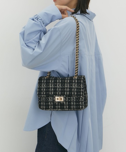 VIS（ビス）の「チェーンショルダーキルティングバッグ（ショルダーバッグ・レディース・ブラック/ブラック系その他3/オフホワイト・FREE）」の6枚目の写真