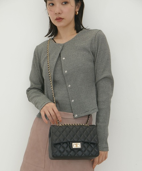VIS（ビス）の「チェーンショルダーキルティングバッグ（ショルダーバッグ・レディース・ブラック/ブラック系その他3/オフホワイト・FREE）」の10枚目の写真