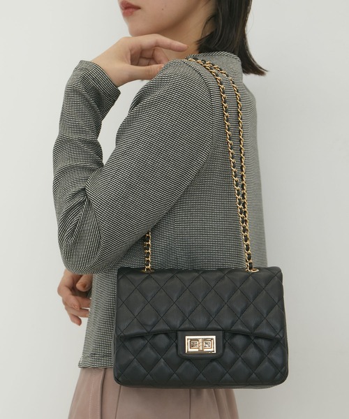 VIS（ビス）の「チェーンショルダーキルティングバッグ（ショルダーバッグ・レディース・ブラック/ブラック系その他3/オフホワイト・FREE）」の11枚目の写真