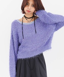 PAGEBOY | ラメファインフェザーZIPカーディガン(カーディガン/ボレロ)