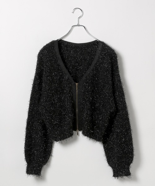 PAGEBOY(ページボーイ)の「ラメファインフェザーZIPカーディガン(カーディガン/ボレロ・レディース・ブラック/ライトブルー/アイボリー/モカ/グレー/レモンイエロー・FREE)」の21枚目の写真