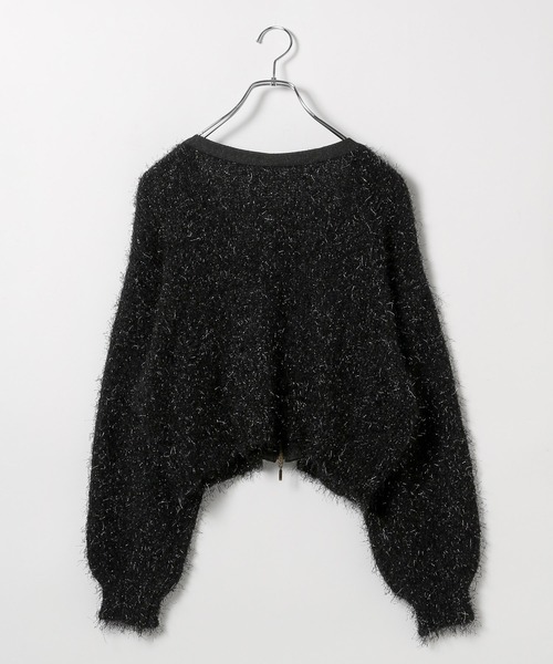 PAGEBOY(ページボーイ)の「ラメファインフェザーZIPカーディガン(カーディガン/ボレロ・レディース・ブラック/ライトブルー/アイボリー/モカ/グレー/レモンイエロー・FREE)」の22枚目の写真