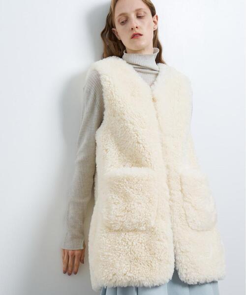 【新品タグ付き】LANVIN ランバン　ポンチョ　フォックスファー　グレー LANVIN フォックスファーベスト