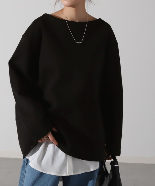 HUG.U(ハグユー)の「コクーンシルエットプルオーバー(Tシャツ/カットソー・レディース・ダークグレー/ホワイト系その他/ブラック・FREE)」の15枚目の写真