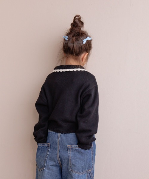 LOWRYS FARM（ローリーズファーム）の「クロスステッチフラワーカーディガン　145396（カーディガン/ボレロ・キッズ・イエロー/ブラック・120cm/130cm/140cm/150cm/110cm）」の15枚目の写真
