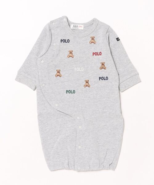 petit main POLO ロンパース スタイ 包装箱無し petit main（プティマイン）の「【POLO BCS】刺繍2WAYオール