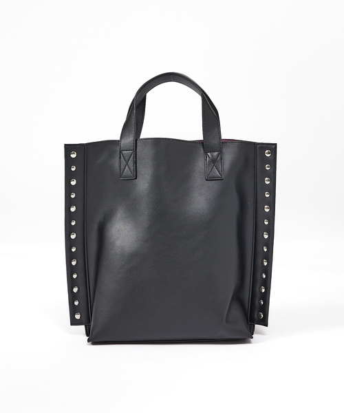 ABAHOUSE（アバハウス）の「【cheek /チーク】rivet 2way tote/リベット2way トートバッグ/ユニセックス（トートバッグ・メンズ・ブラック/シルバー/キャメル・フリー）」の5枚目の写真