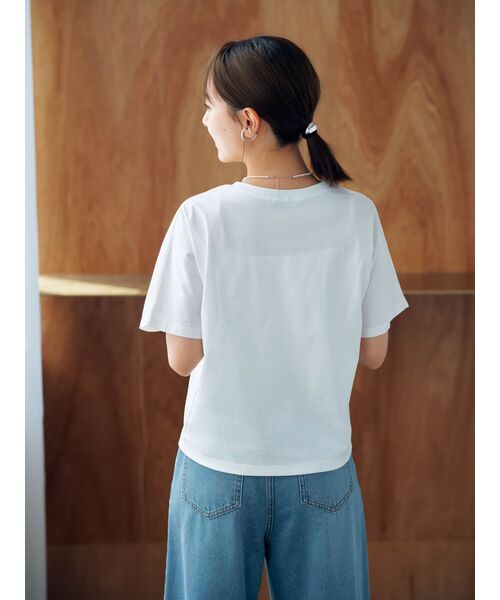 COHINA(コヒナ)の「クールタッチシャイニープリントT【低身長・小柄女性】(Tシャツ/カットソー・レディース・レッド/ホワイト/グレー・ONE SIZE)」の4枚目の写真