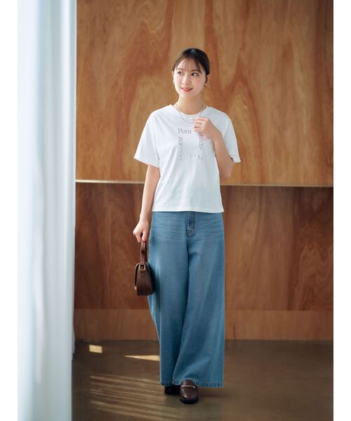 COHINA(コヒナ)の「クールタッチシャイニープリントT【低身長・小柄女性】(Tシャツ/カットソー・レディース・レッド/ホワイト/グレー・ONE SIZE)」の5枚目の写真