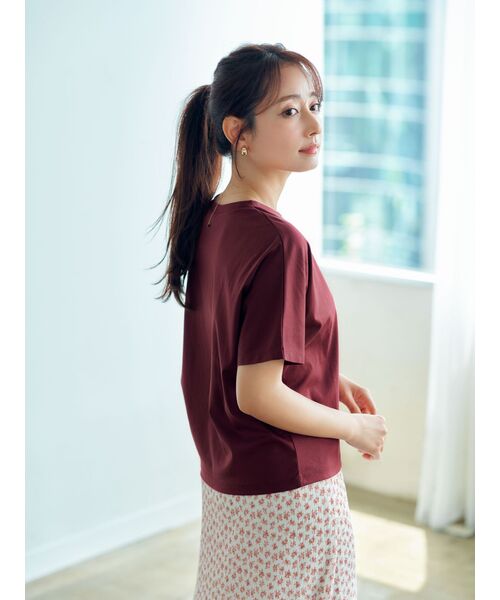 COHINA(コヒナ)の「クールタッチシャイニープリントT【低身長・小柄女性】(Tシャツ/カットソー・レディース・レッド/ホワイト/グレー・ONE SIZE)」の7枚目の写真
