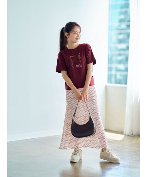 COHINA(コヒナ)の「クールタッチシャイニープリントT【低身長・小柄女性】(Tシャツ/カットソー・レディース・レッド/ホワイト/グレー・ONE SIZE)」の8枚目の写真