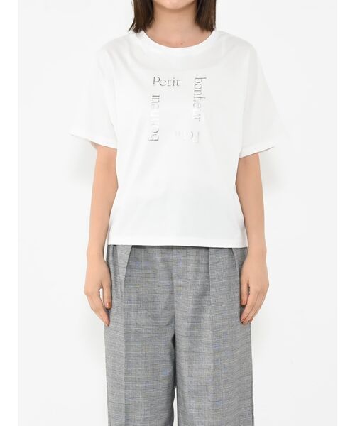 COHINA(コヒナ)の「クールタッチシャイニープリントT【低身長・小柄女性】(Tシャツ/カットソー・レディース・レッド/ホワイト/グレー・ONE SIZE)」の13枚目の写真