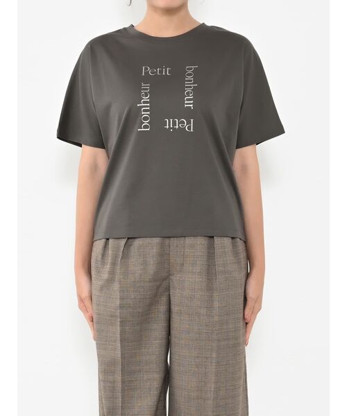 COHINA(コヒナ)の「クールタッチシャイニープリントT【低身長・小柄女性】(Tシャツ/カットソー・レディース・レッド/ホワイト/グレー・ONE SIZE)」の15枚目の写真