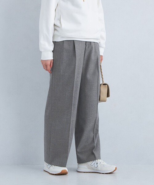 green label relaxing（グリーンレーベルリラクシング）の「［size SHORT/TALLあり］ビューティー サキソニー パンツ（スラックス・レディース・オフホワイト/ライトグレー/ネイビー・SHORT/34/36/38/40/TALL）」の4枚目の写真