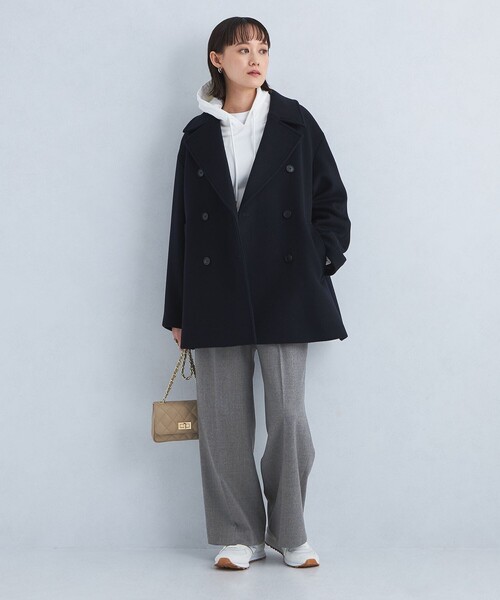 green label relaxing（グリーンレーベルリラクシング）の「［size SHORT/TALLあり］ビューティー サキソニー パンツ（スラックス・レディース・オフホワイト/ライトグレー/ネイビー・SHORT/34/36/38/40/TALL）」の6枚目の写真