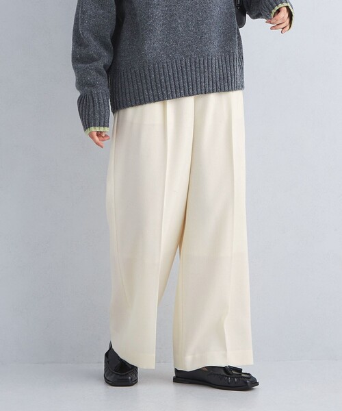 green label relaxing（グリーンレーベルリラクシング）の「［size SHORT/TALLあり］ビューティー サキソニー パンツ（スラックス・レディース・オフホワイト/ライトグレー/ネイビー・SHORT/34/36/38/40/TALL）」の7枚目の写真