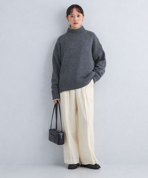 green label relaxing（グリーンレーベルリラクシング）の「［size SHORT/TALLあり］ビューティー サキソニー パンツ（スラックス・レディース・オフホワイト/ライトグレー/ネイビー・SHORT/34/36/38/40/TALL）」の8枚目の写真