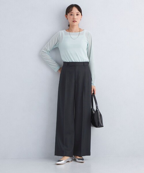 green label relaxing（グリーンレーベルリラクシング）の「［size SHORT/TALLあり］ビューティー サキソニー パンツ（スラックス・レディース・オフホワイト/ライトグレー/ネイビー・SHORT/34/36/38/40/TALL）」の11枚目の写真