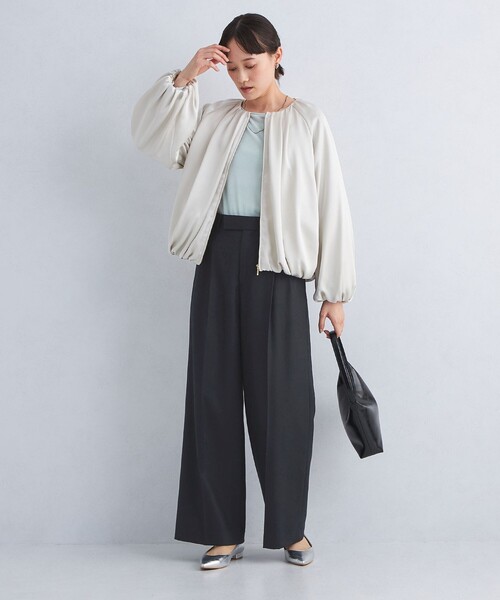 green label relaxing（グリーンレーベルリラクシング）の「［size SHORT/TALLあり］ビューティー サキソニー パンツ（スラックス・レディース・オフホワイト/ライトグレー/ネイビー・SHORT/34/36/38/40/TALL）」の12枚目の写真