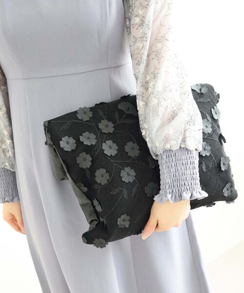 le.coeur blanc（ルクールブラン）の「チュールフラワーシンプルトート（トートバッグ・レディース・ブラック/アイボリー・FREE）」の14枚目の写真