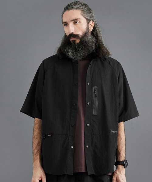DEFLEXTION（ディフレクション）の「【DEFLEXTION / ディフレクション】Cordura fabric Shirt / コーデュラファブリック シャツ（シャツ/ブラウス・メンズ・ブラック/オフホワイト・MEDIUM）」の2枚目の写真