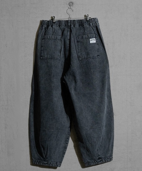 THRASHER（スラッシャー）の「【3】〔THRASHER/スラッシャー〕デニム/カツラギ ワイドバルーン ダーツパンツ（デニムパンツ・メンズ・ブラック/サックスブルー/オフホワイト/ダークブラック/ベージュ・MEDIUM/LARGE/X-LARGE）」の8枚目の写真