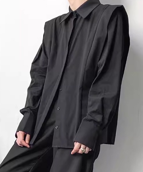 ROOPTOKYO(ループトウキョウ)の「レギュラーカラー ショルダーラインデザインシャツ オーバーサイズ(シャツ/ブラウス・メンズ・ブラック/ホワイト・M/L/XL)」の22枚目の写真