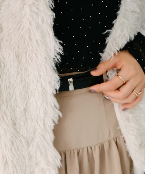 archives（アルシーヴ）の「バルーンヘムミニスカート（スカート・レディース・ベージュ/ブラック・MEDIUM）」の5枚目の写真