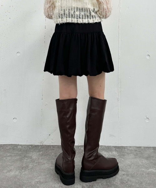 archives（アルシーヴ）の「バルーンヘムミニスカート（スカート・レディース・ベージュ/ブラック・MEDIUM）」の15枚目の写真