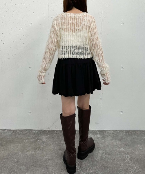 archives（アルシーヴ）の「バルーンヘムミニスカート（スカート・レディース・ベージュ/ブラック・MEDIUM）」の18枚目の写真