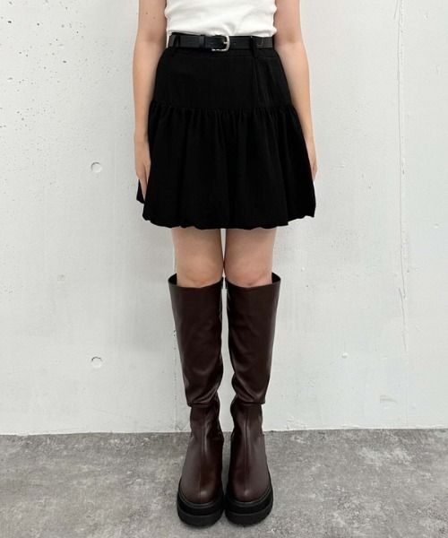 archives（アルシーヴ）の「バルーンヘムミニスカート（スカート・レディース・ベージュ/ブラック・MEDIUM）」の19枚目の写真