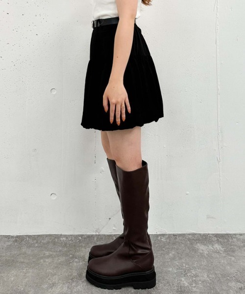 archives（アルシーヴ）の「バルーンヘムミニスカート（スカート・レディース・ベージュ/ブラック・MEDIUM）」の20枚目の写真