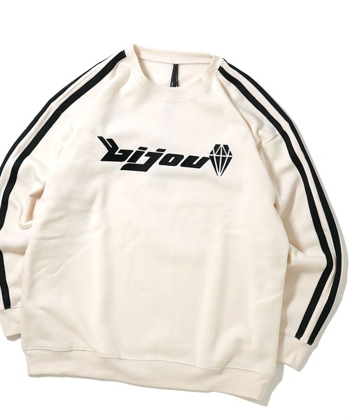 おしゃれスタ(オシャレスタ)の「uniform design sweat shirt/ユニフォームデザイン 裏起毛 スウェットシャツ ブロークコア【IR】 オーバーサイズ メンズ レディース(スウェット・メンズ・ホワイト/ブラック/ブルー/ブルー系その他/ホワイト系その他/ブラック系その他・M/L/XL)」の1枚目の写真