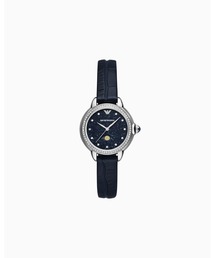 EMPORIO ARMANI | 【エンポリオ アルマーニ】3針ムーンフェイズウォッチ ブルーレザー(アナログ腕時計)