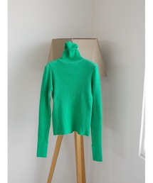 stripe rib turtle knit