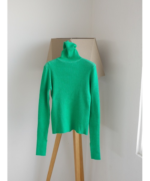 Katrin TOKYO（カトリーントーキョー）の「stripe rib turtle knit（ニット/セーター・レディース・オレンジ/グリーン・FREE/XS）」の7枚目の写真