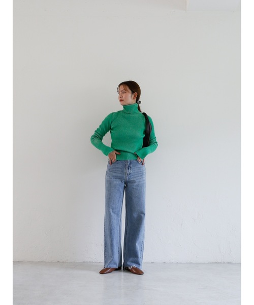 Katrin TOKYO（カトリーントーキョー）の「stripe rib turtle knit（ニット/セーター・レディース・オレンジ/グリーン・FREE/XS）」の15枚目の写真