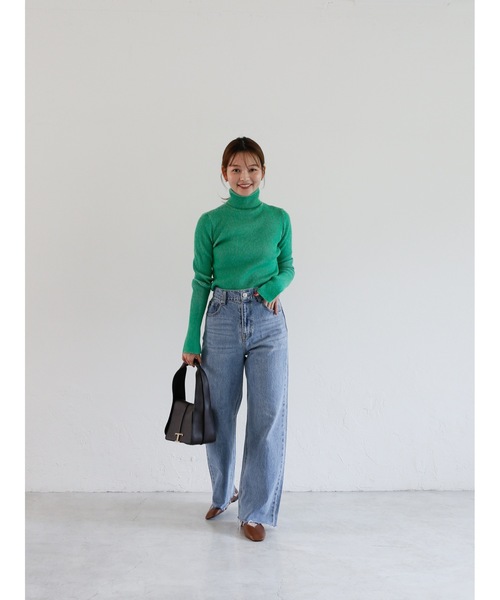 Katrin TOKYO（カトリーントーキョー）の「stripe rib turtle knit（ニット/セーター・レディース・オレンジ/グリーン・FREE/XS）」の16枚目の写真