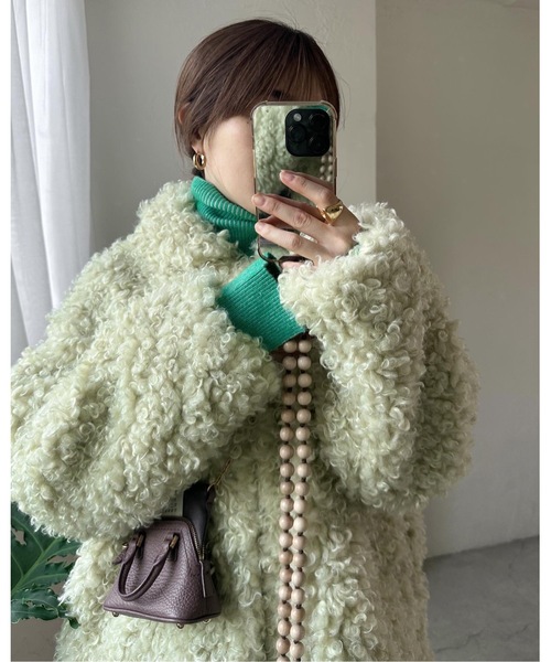 Katrin TOKYO（カトリーントーキョー）の「stripe rib turtle knit（ニット/セーター・レディース・オレンジ/グリーン・FREE/XS）」の6枚目の写真