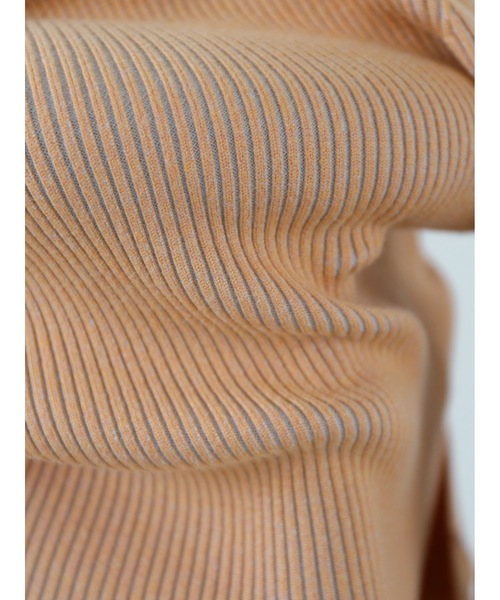 Katrin TOKYO（カトリーントーキョー）の「stripe rib turtle knit（ニット/セーター・レディース・オレンジ/グリーン・FREE/XS）」の3枚目の写真