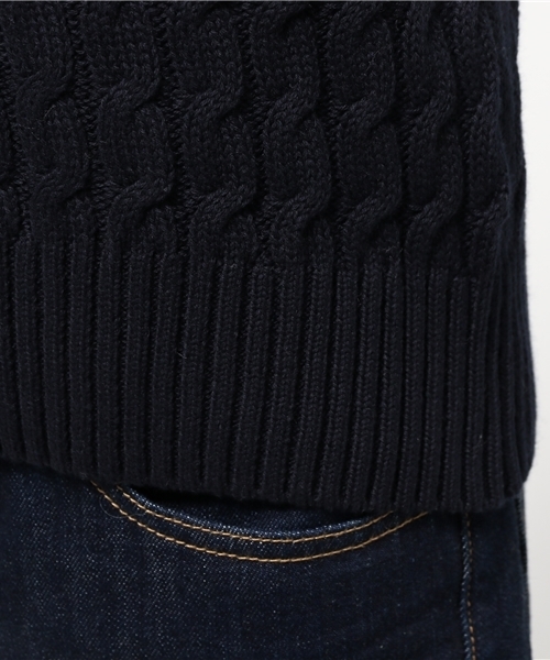 Sheta（シータ）の「コットンケーブルPO（ニット/セーター・レディース・ネイビー/オフホワイト・FREE）」の8枚目の写真