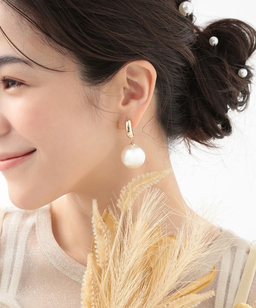 ◇◇金属アレルギー対応◇◇〈ecru〉 ビックパールイヤリング