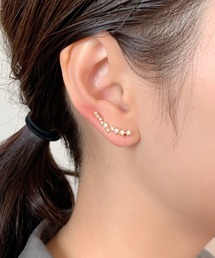 スタービジューピアス イヤーカフ風 (両耳用)
