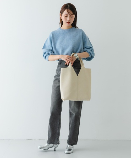 RODE SKO（ロデスコ）の「センターステッチVカットトートバッグ（トートバッグ・レディース・アイボリー/シルバー/ブラック/ブルー/ゴールド・ONE）」の11枚目の写真