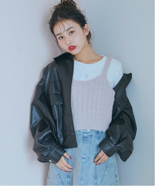 LOVETOXIC(ラブトキシック)の「合皮短丈ジャケット(ブルゾン・キッズ・ブラウン/ブラック・L/M/S)」の1枚目の写真
