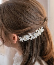 Catherine Cottage | ホワイトセラミックフラワーヘアコーム(その他ヘアアクセサリー)