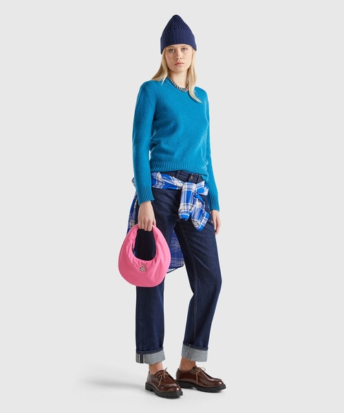 BENETTON (UNITED COLORS OF BENETTON)(ベネトンユナイテッドカラーズオブベネトン)の「【GREEN B】BENETTON丸型バッグ(ハンドバッグ・レディース・グレー/ブラック/ピンク・FREE)」の1枚目の写真