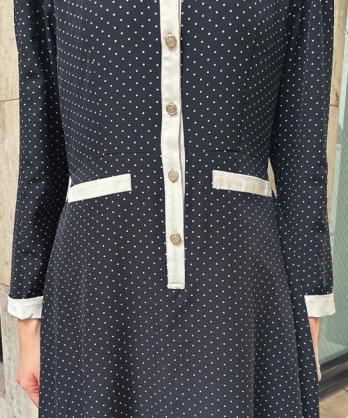 an another angelus（アンアナザーアンジェラス）の「バイカラーレトロシャツワンピース/ananotherangelus（シャツワンピース・レディース・チャコールグレー/ブラック×ホワイト・FREE）」の5枚目の写真